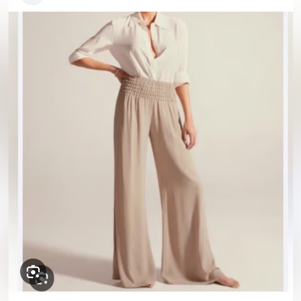 Pairs Los Angeles Tan Wide Leg Elastic Waist Pants